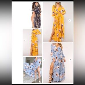 floral maxi dress blue Petal and Pup Women's Fionna Maxi Dress